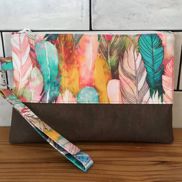 Coloured Feathers Clutch #1