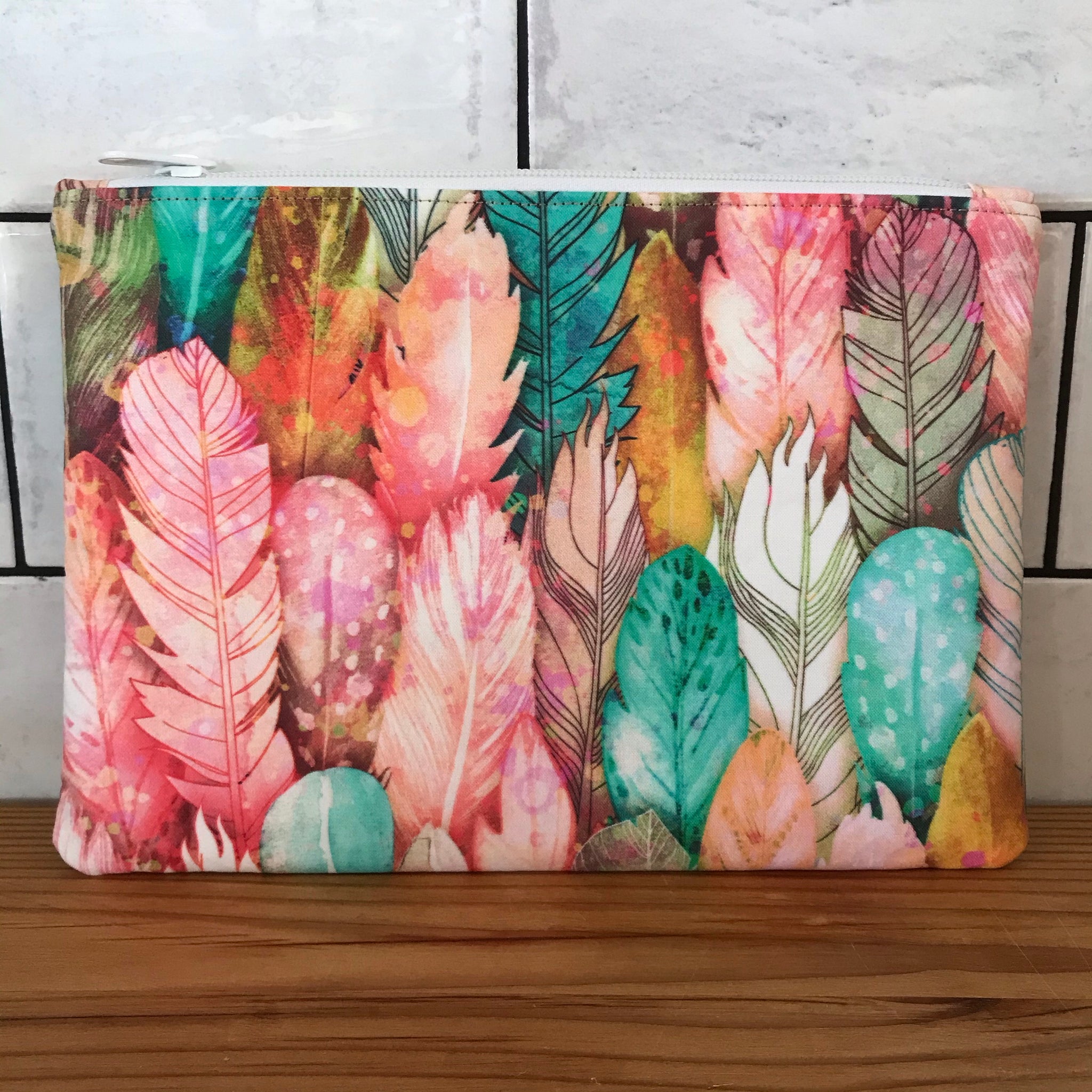 Coloured Feathers Clutch