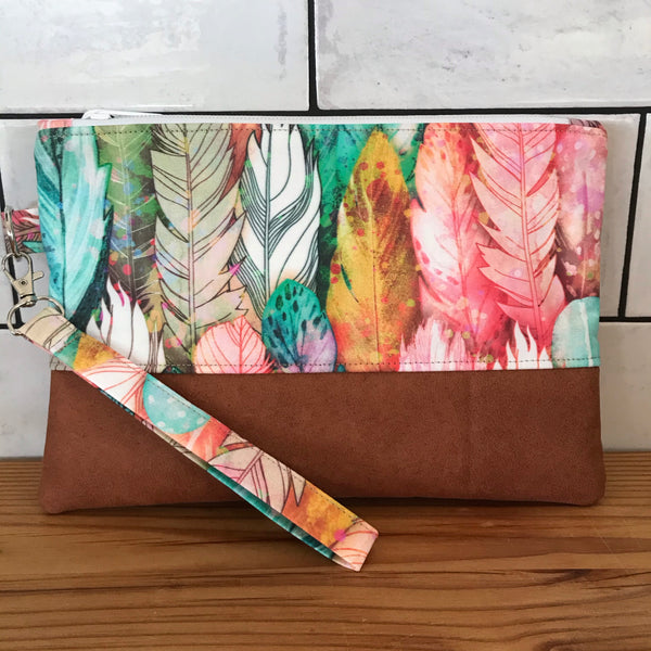 Coloured Feathers Clutch #1