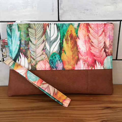 Coloured Feathers Clutch #1