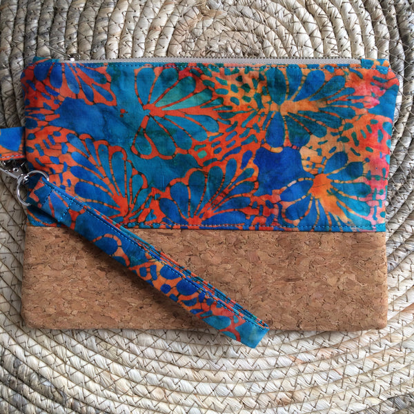 Blue Batik Clutch - Japri
