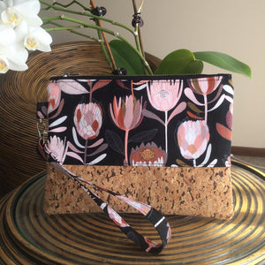 Black Protea Cork Clutch - Japri
